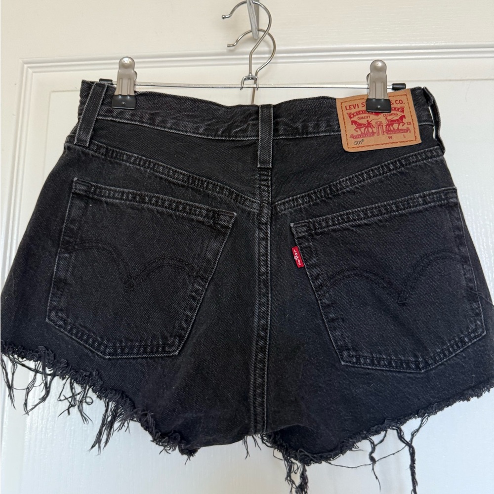 Levi's black Frayed Denim Shorts